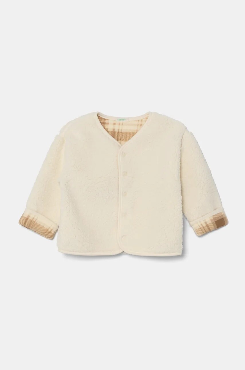 Mikina pre bábätká United Colors of Benetton béžová farba, jednofarebná, 3EKNA501G