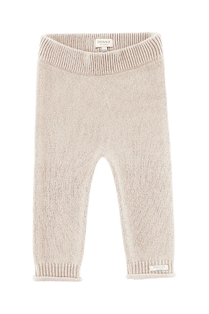 Vlnené detské legíny Donsje Trig Merino Wool Trousers béžová farba, jednofarebné, 3034800