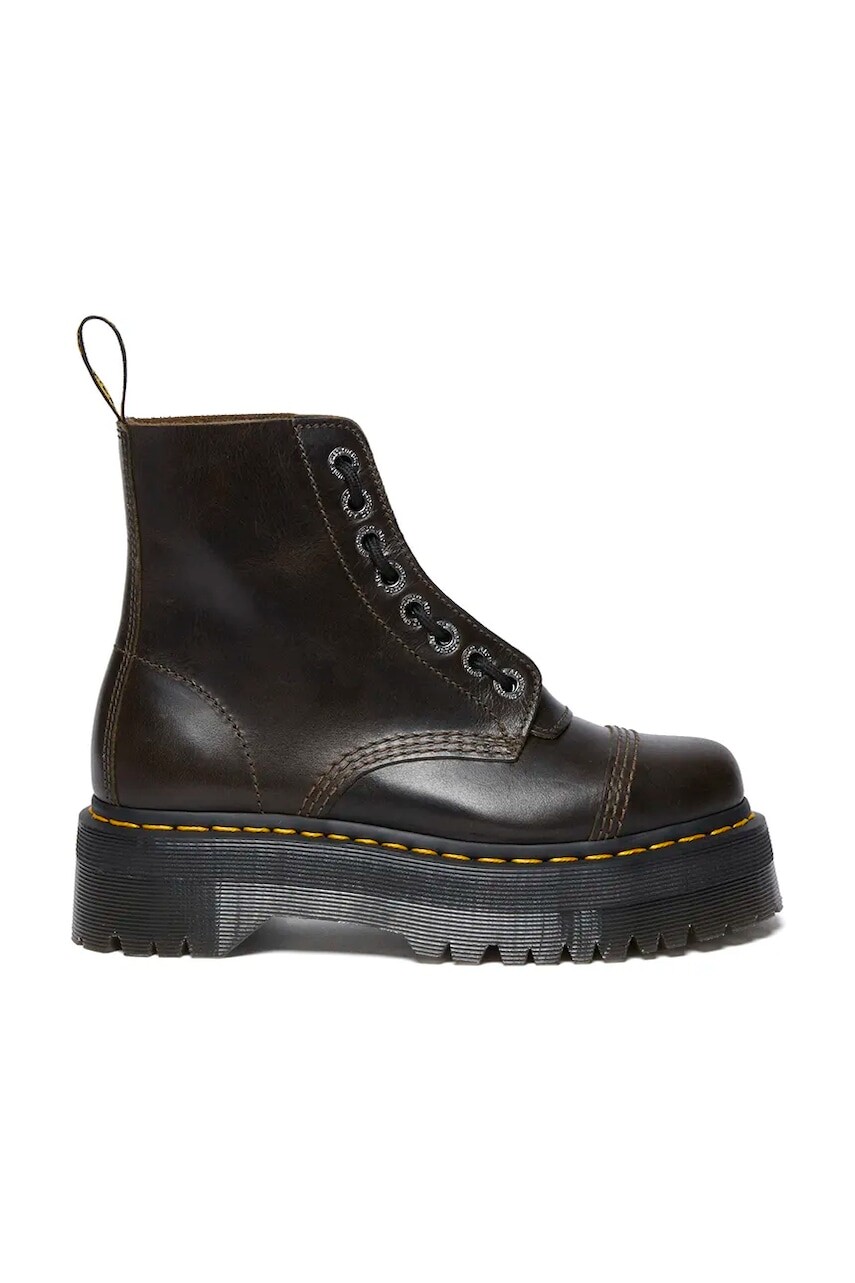 Kožené workery Dr. Martens Sinclair dámske, hnedá farba, na platforme, DM31993302