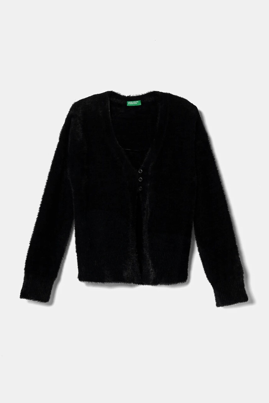 Detský sveter United Colors of Benetton čierna farba, 19BAC601L