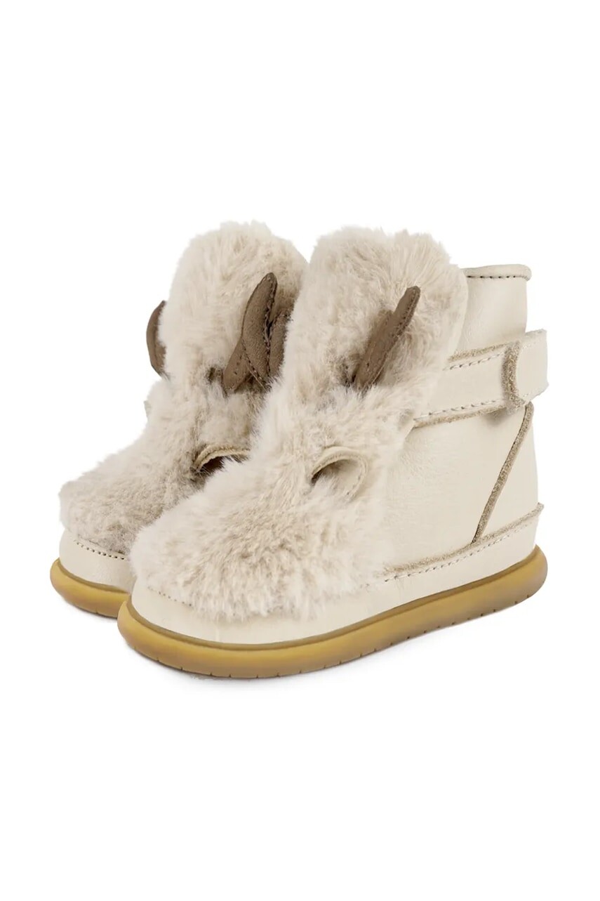Detské zimné semišové topánky Donsje Roumi Shoes Reindeer béžová farba, 1500904