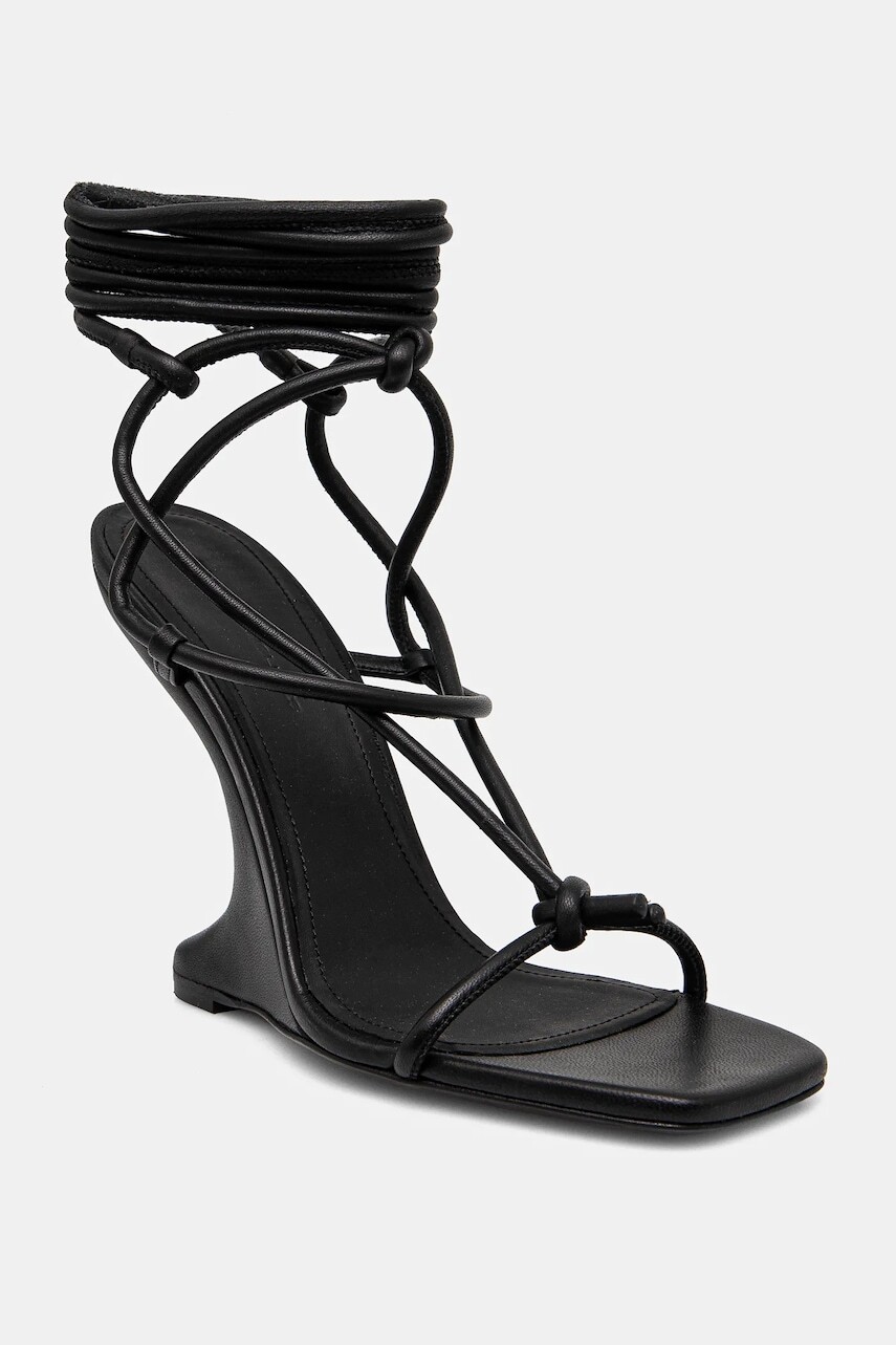 Kožené sandále Rick Owens Lilies CANTILEVER 11 PENTA čierna farba, LI02D5806LLP