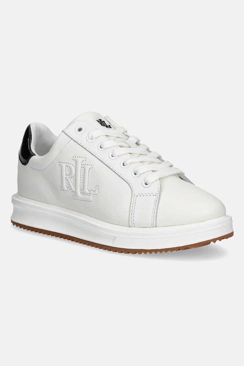Kožené tenisky Lauren Ralph Lauren Ainsley biela farba, 802959226001