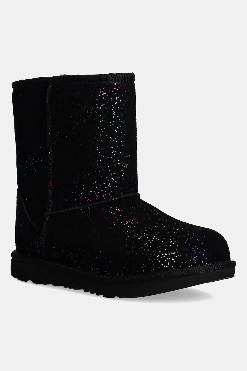 Detské semišové snehule UGG KIDS CLASSIC II SHIMMER SKY čierna farba, 1157708K