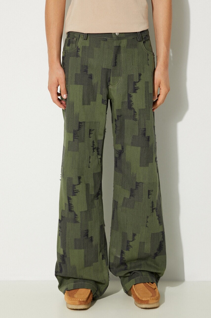 Rifle Marcelo Burlon AOP Cross Wide Pants pánske, CMCA187F24FAB0025810
