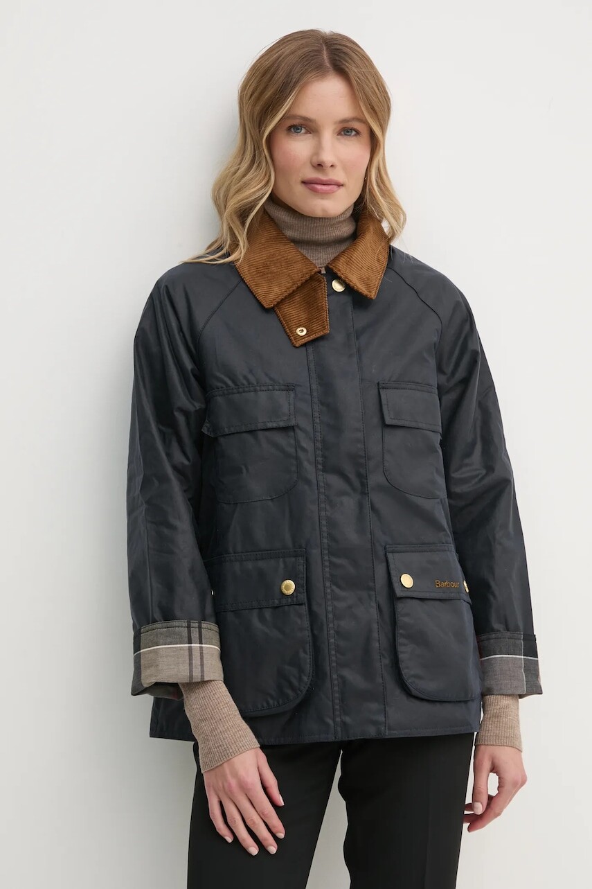 Bunda Barbour dámska, tmavomodrá farba, prechodná, LWX1446NY71