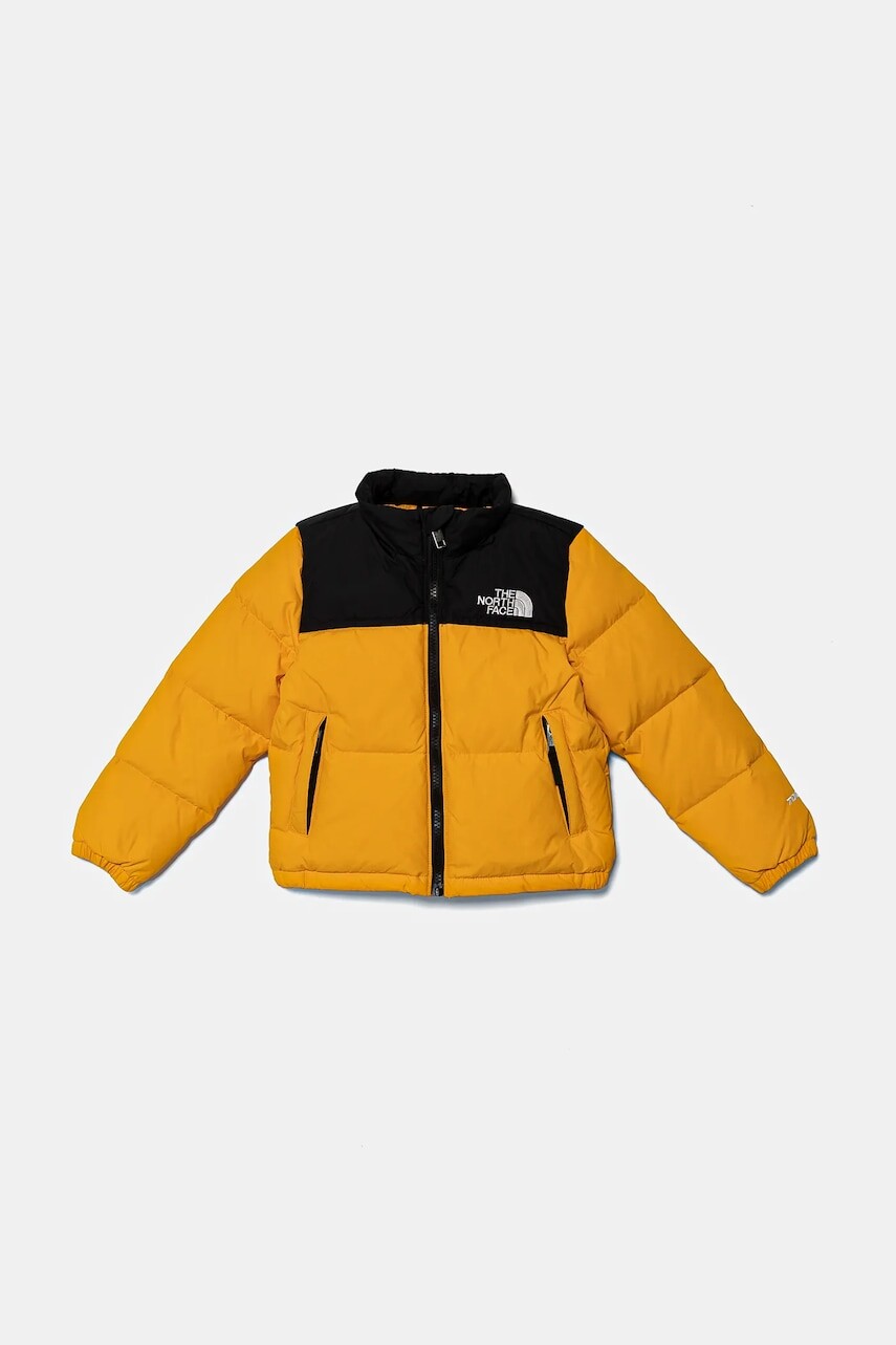 Detská páperová bunda The North Face KID 1996 RETRO NUPTSE JACKET žltá farba, NF0A82TS56P1