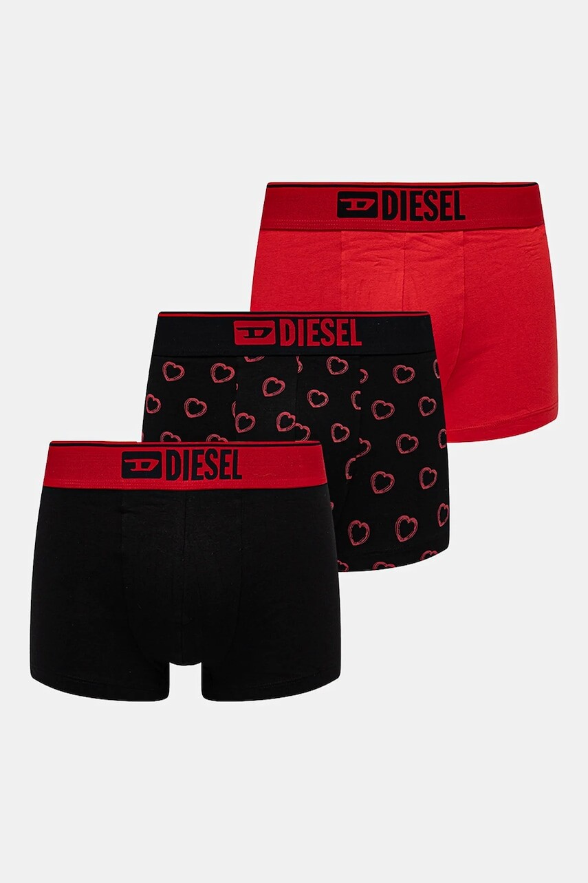 Boxerky Diesel DAMIEN-GFT-3PACK BOXER-SHORTS 3-pak pánske, červená farba, A17805.0KNCD