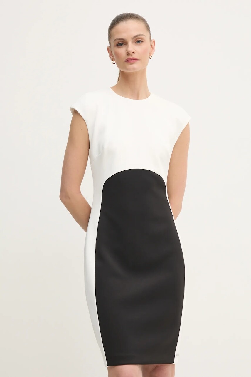 Šaty Calvin Klein biela farba, mini, priliehavé, K20K207899