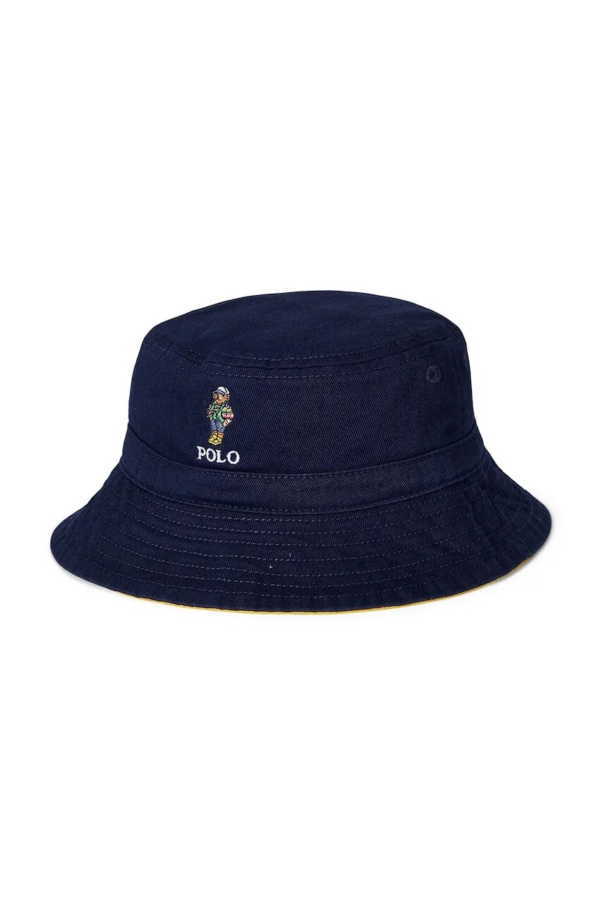 Detský bavlnený klobúk Polo Ralph Lauren tmavomodrá farba, bavlnený, 320958984001