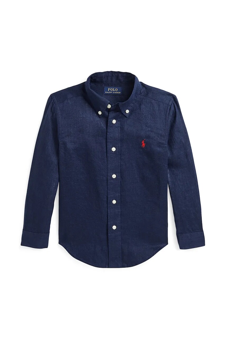 Detská bavlnená košeľa Polo Ralph Lauren tmavomodrá farba, 322967600004