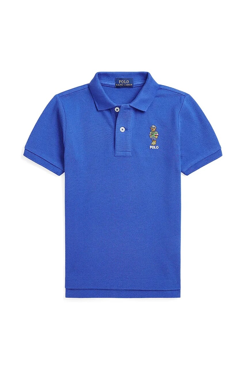 Detská bavlnená polokošeľa Polo Ralph Lauren jednofarebný, 322952585002