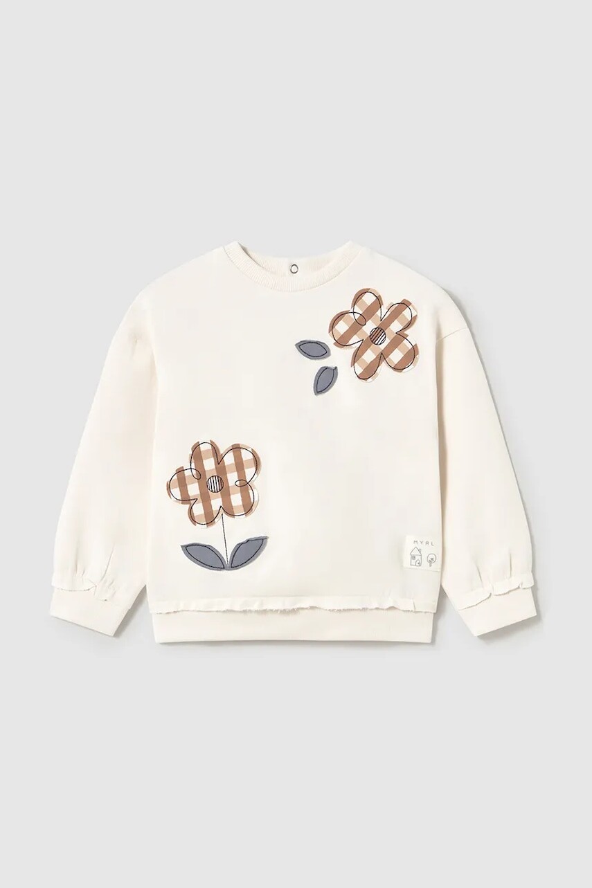 Detská mikina Mayoral béžová farba, s potlačou, 1459