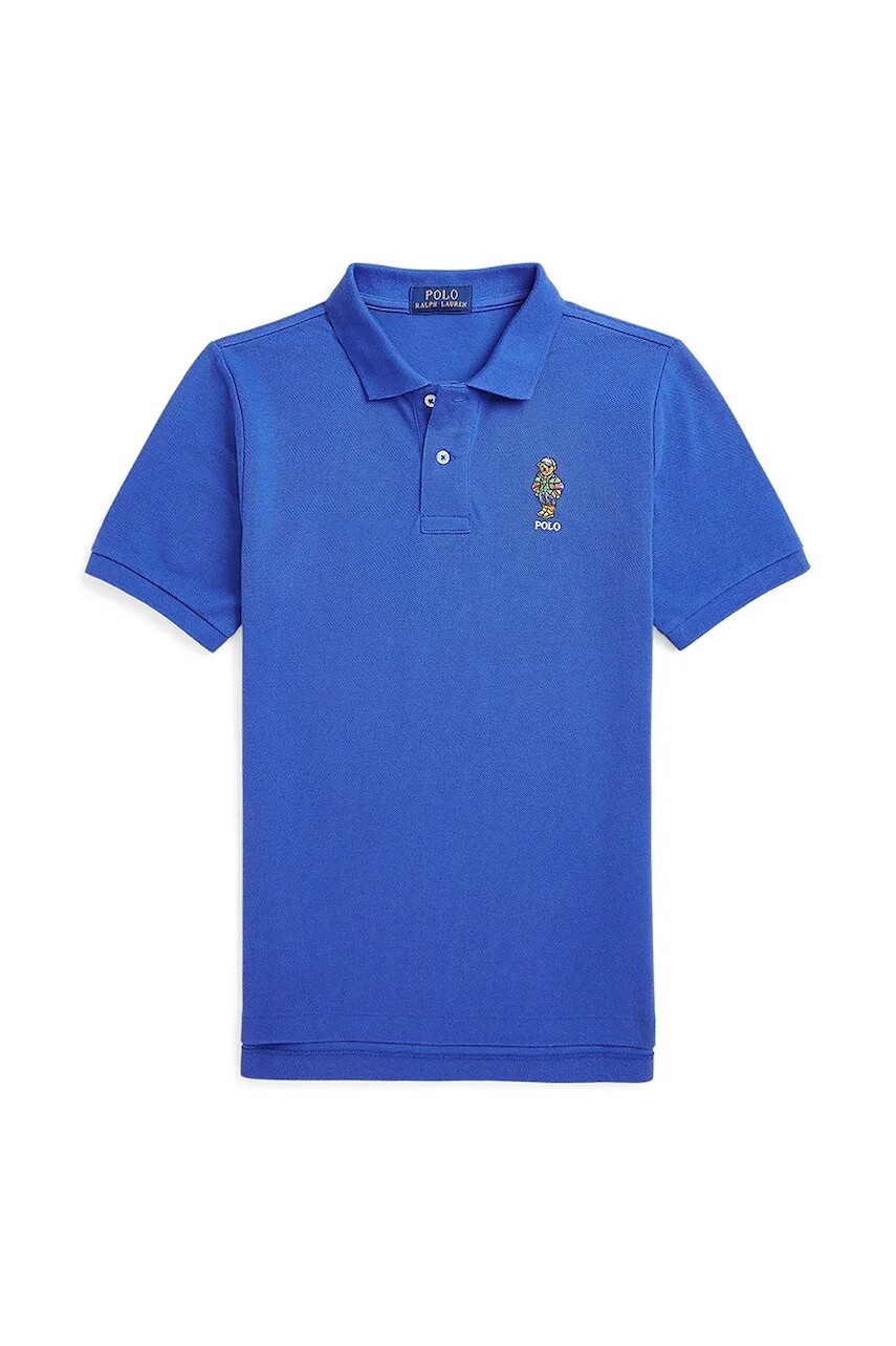 Detská bavlnená polokošeľa Polo Ralph Lauren jednofarebná, 323952585002