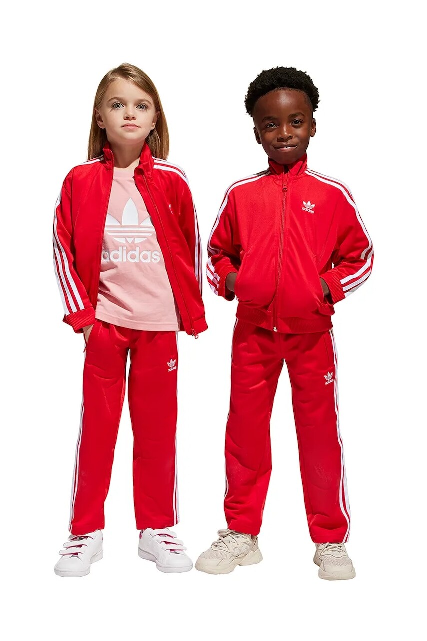 Detská tepláková súprava adidas Originals červená farba, JC9151