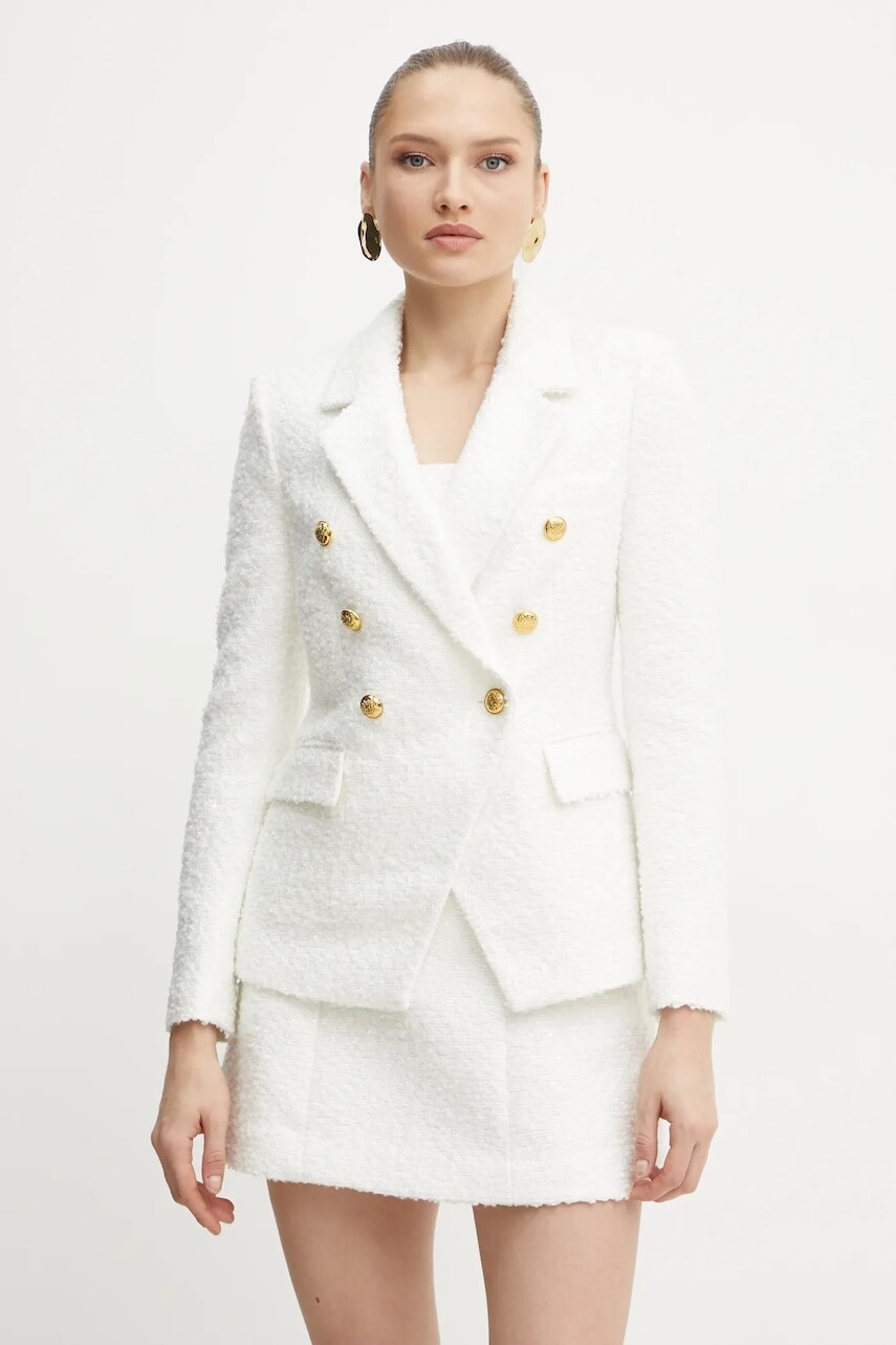 Sako Marciano Guess BOUCLE béžová farba, dvojradové, jednofarebné, 5RGN20 7261A