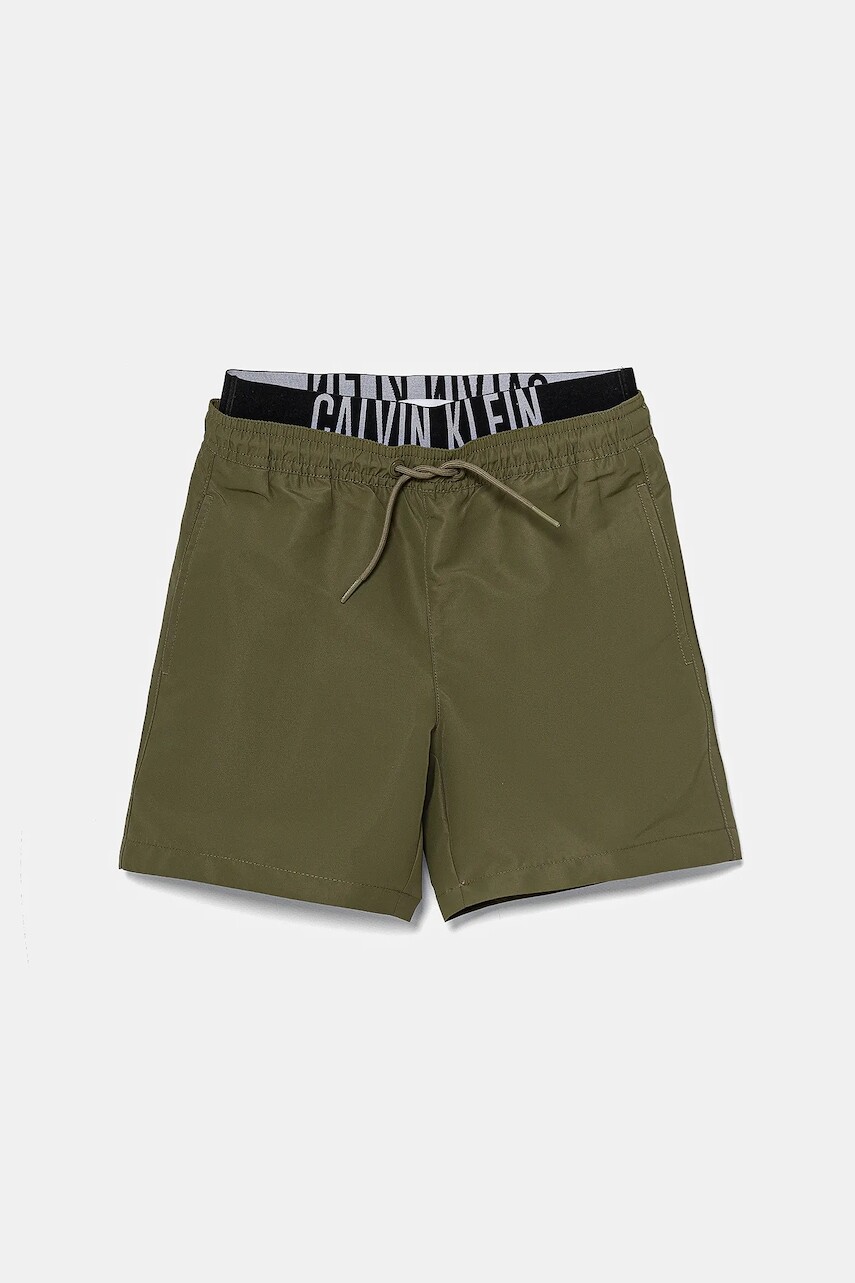 Detské plavkové šortky Calvin Klein Jeans zelená farba, KV0KV00054