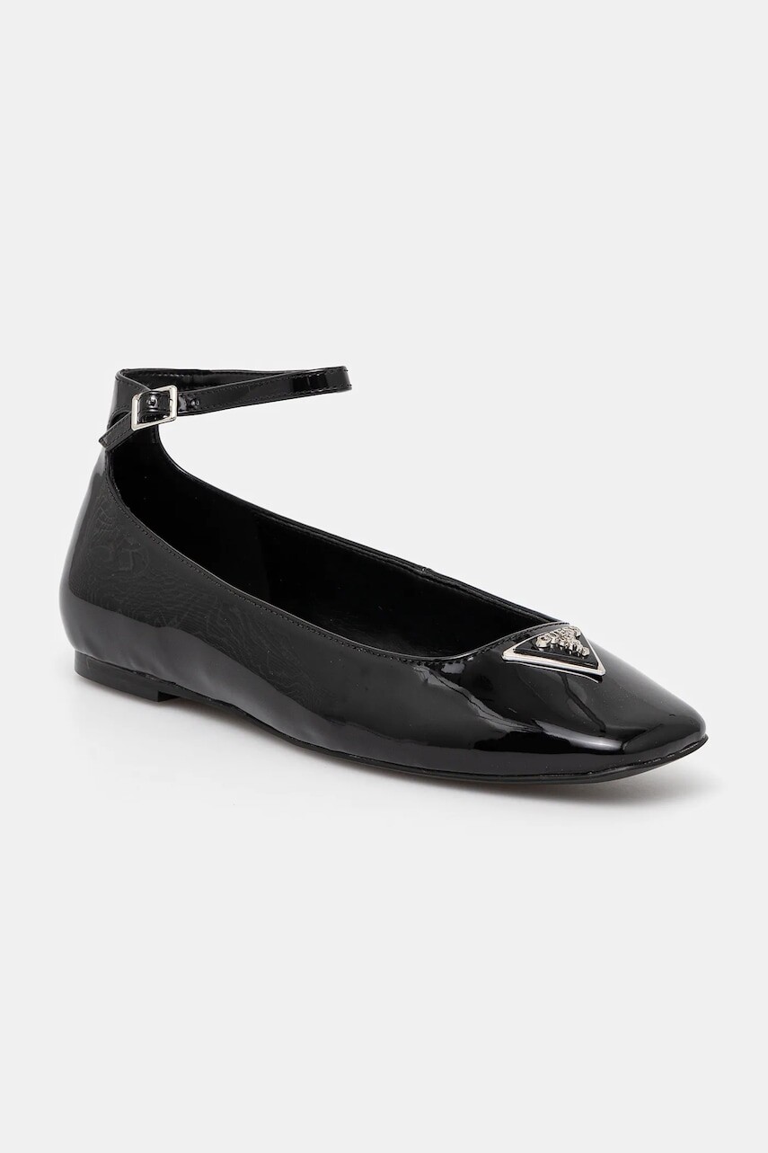 Baleríny Guess LEVVIS čierna farba, FLPLVV PAT02