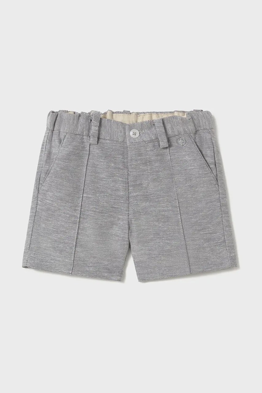 Detské šortky s ľanovou prímesou Mayoral šedá farba, 1240