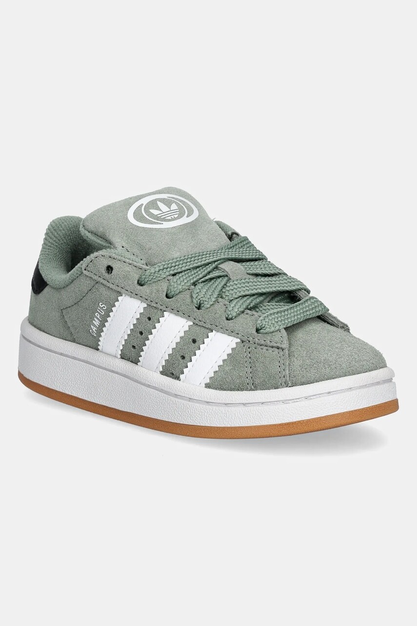 Detské semišové tenisky adidas Originals CAMPUS 00s zelená farba, JP5509