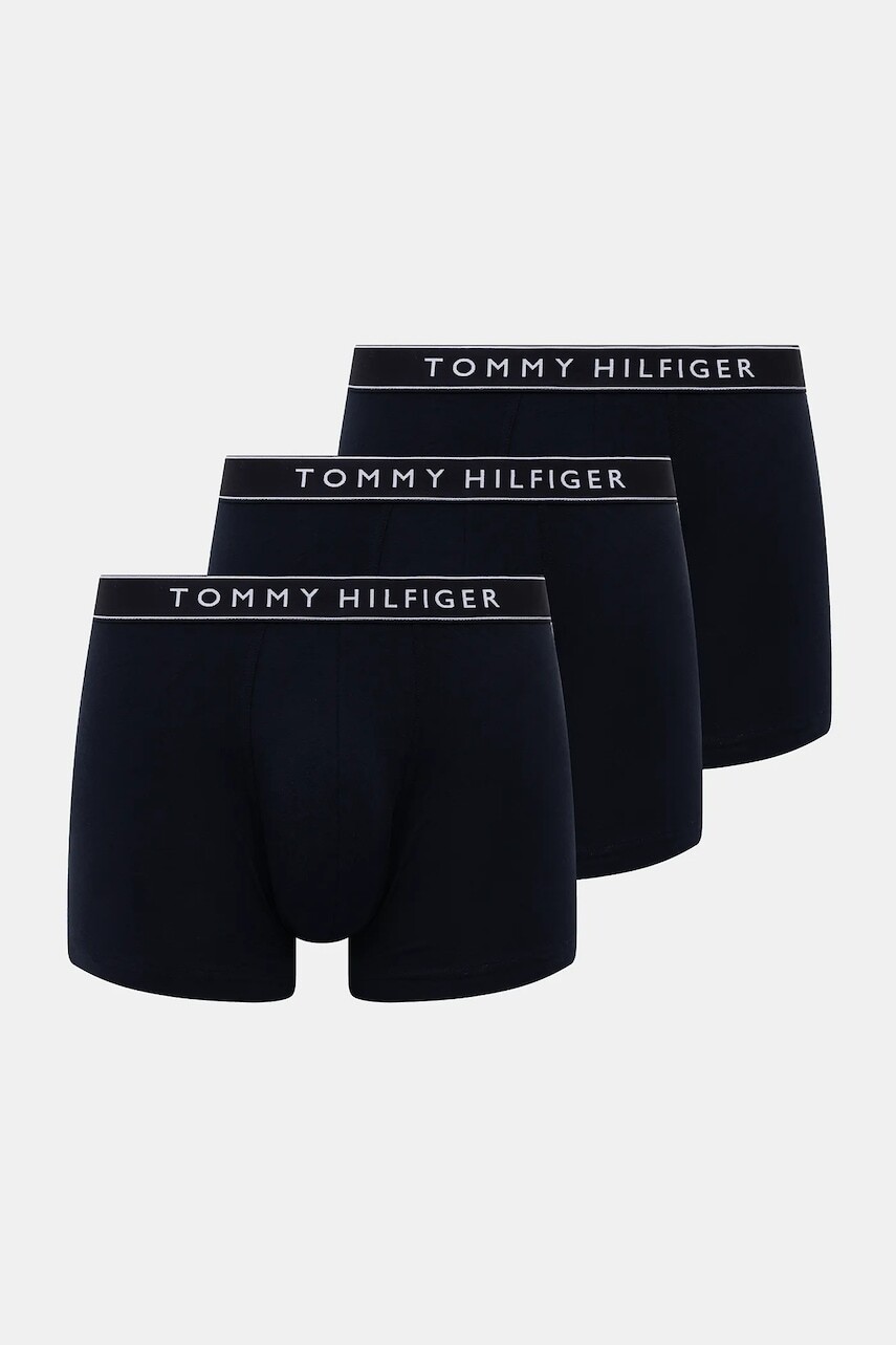 Boxerky Tommy Hilfiger 3-pak pánske, tmavomodrá farba, UM0UM03458