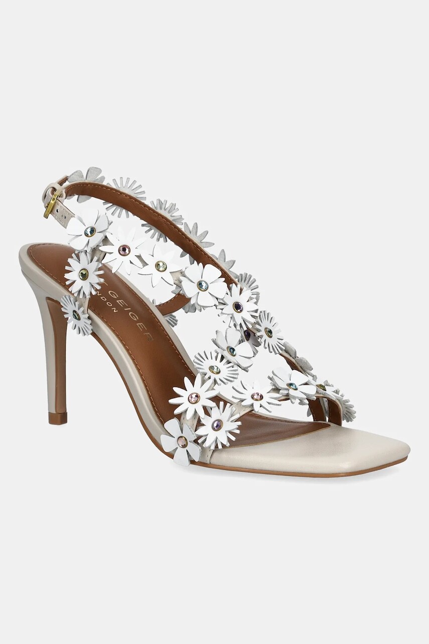 Kožené sandále Kurt Geiger London Flower Sandal biela farba, 4353244109