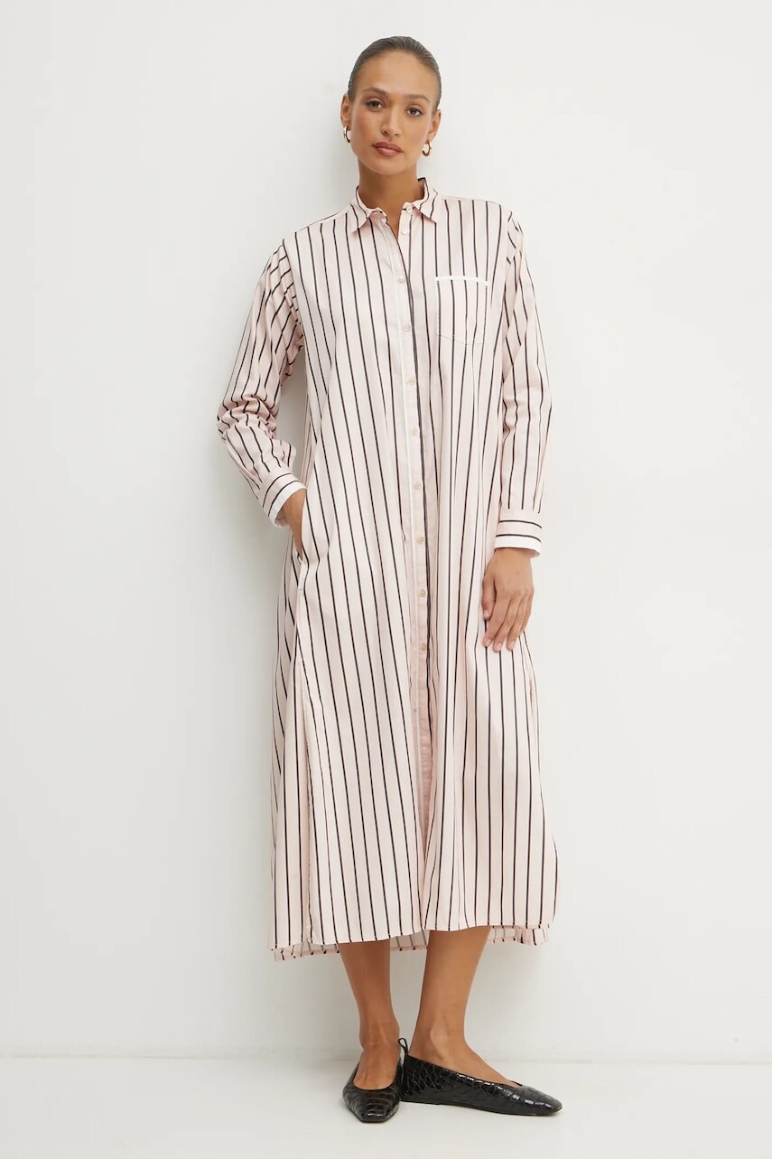 Bavlnené šaty Forte Forte oranžová farba, maxi, rovný strih, 13614.my dress