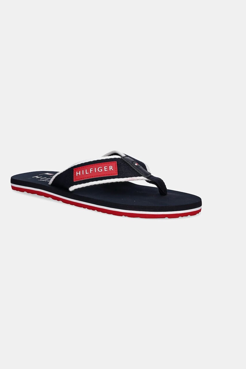 Šľapky Tommy Hilfiger PATCH HILFIGER BEACH SANDAL pánske, tmavomodrá farba, FM0FM05435
