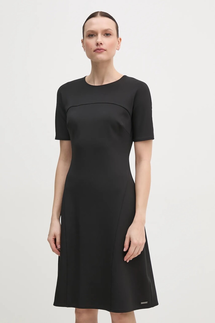 Šaty Calvin Klein čierna farba, mini, áčkový strih, K20K208151