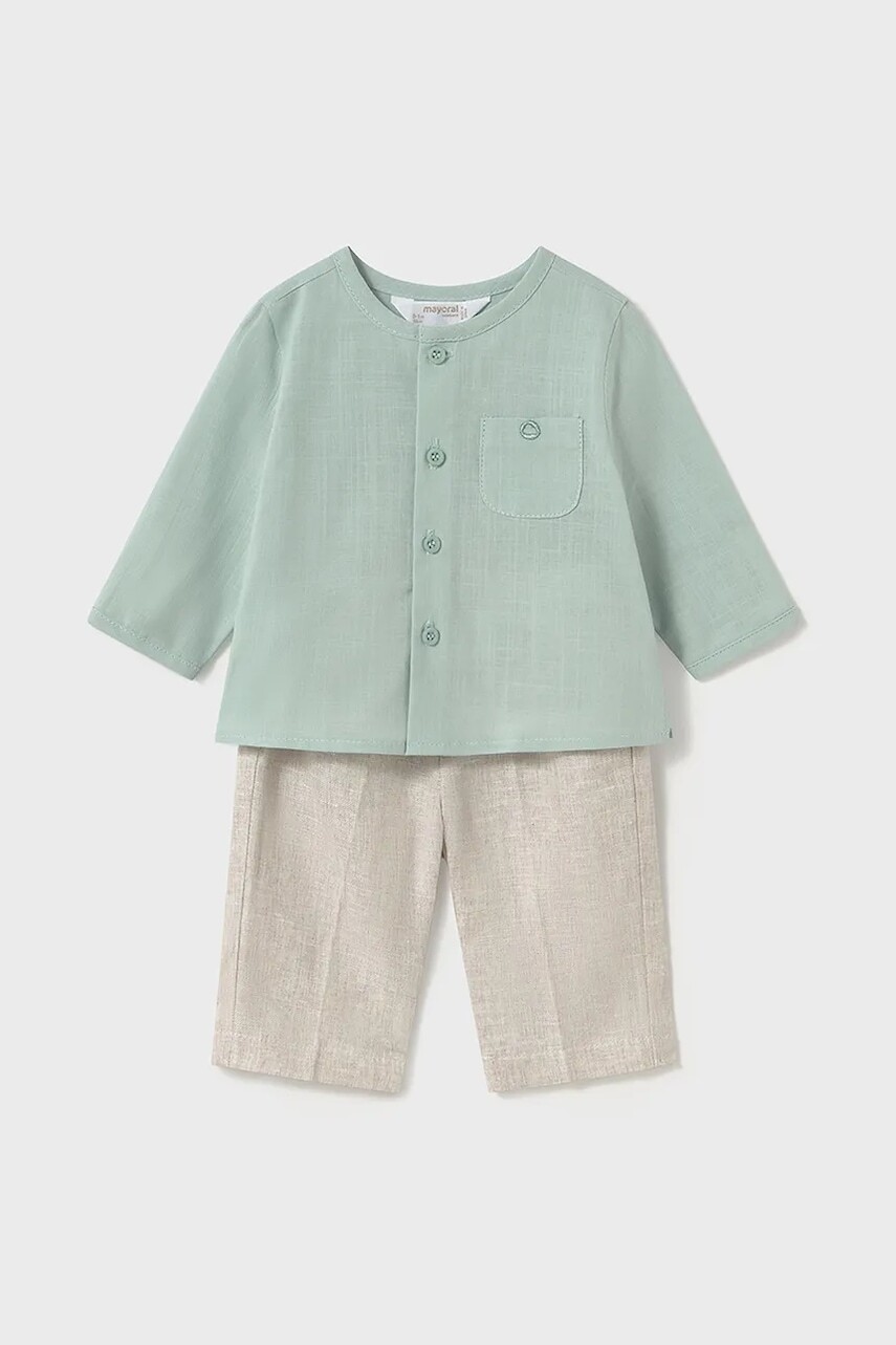 Detská bavlnená súprava Mayoral Newborn biela farba, 1564