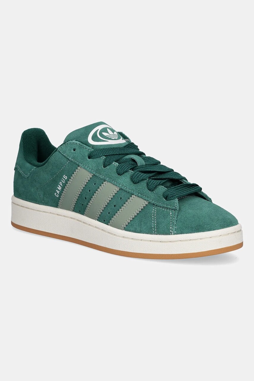 Semišové tenisky adidas Originals Campus 00s zelená farba, JH8794