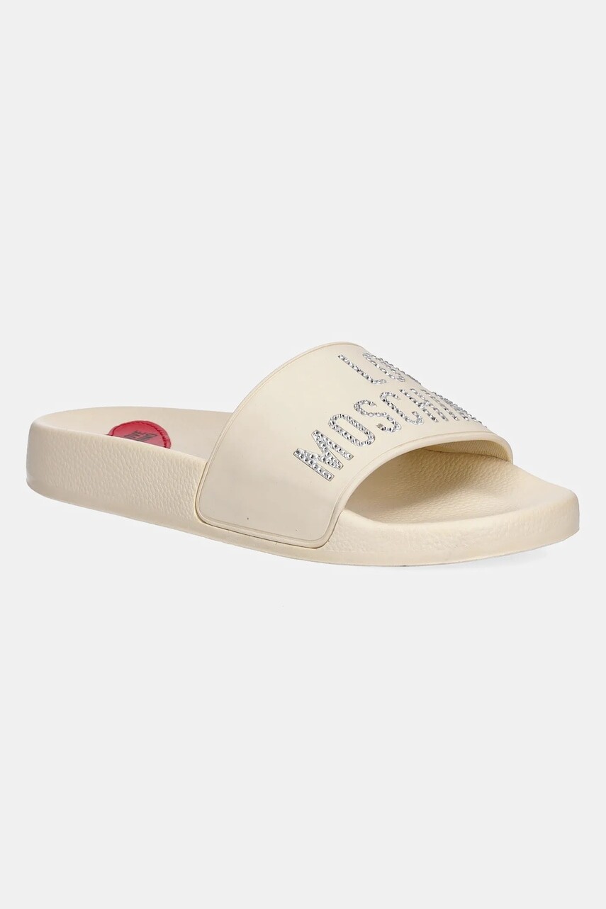 Šľapky Love Moschino dámske, béžová farba, JA28122G1MI13110