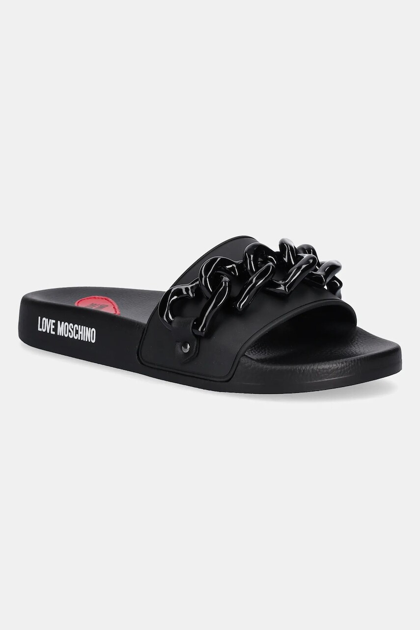 Šľapky Love Moschino dámske, čierna farba, JA28132G1MI17000