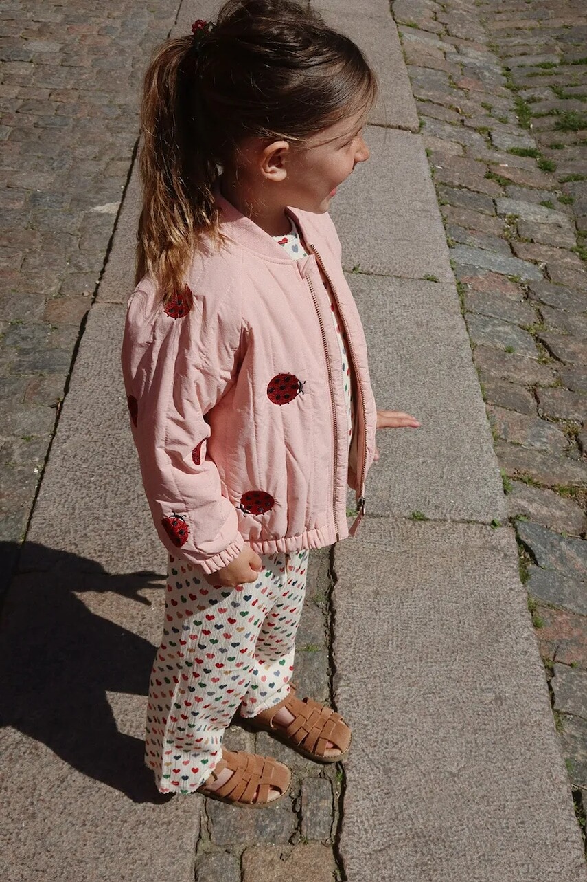 Nohavice Konges Sløjd CHLEO PANTS OCS béžová farba, vzorované, KS102457
