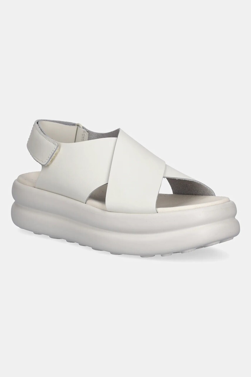 Kožené sandále Camper Pelotas Flota Up dámske, biela farba, na platforme, K201727-002
