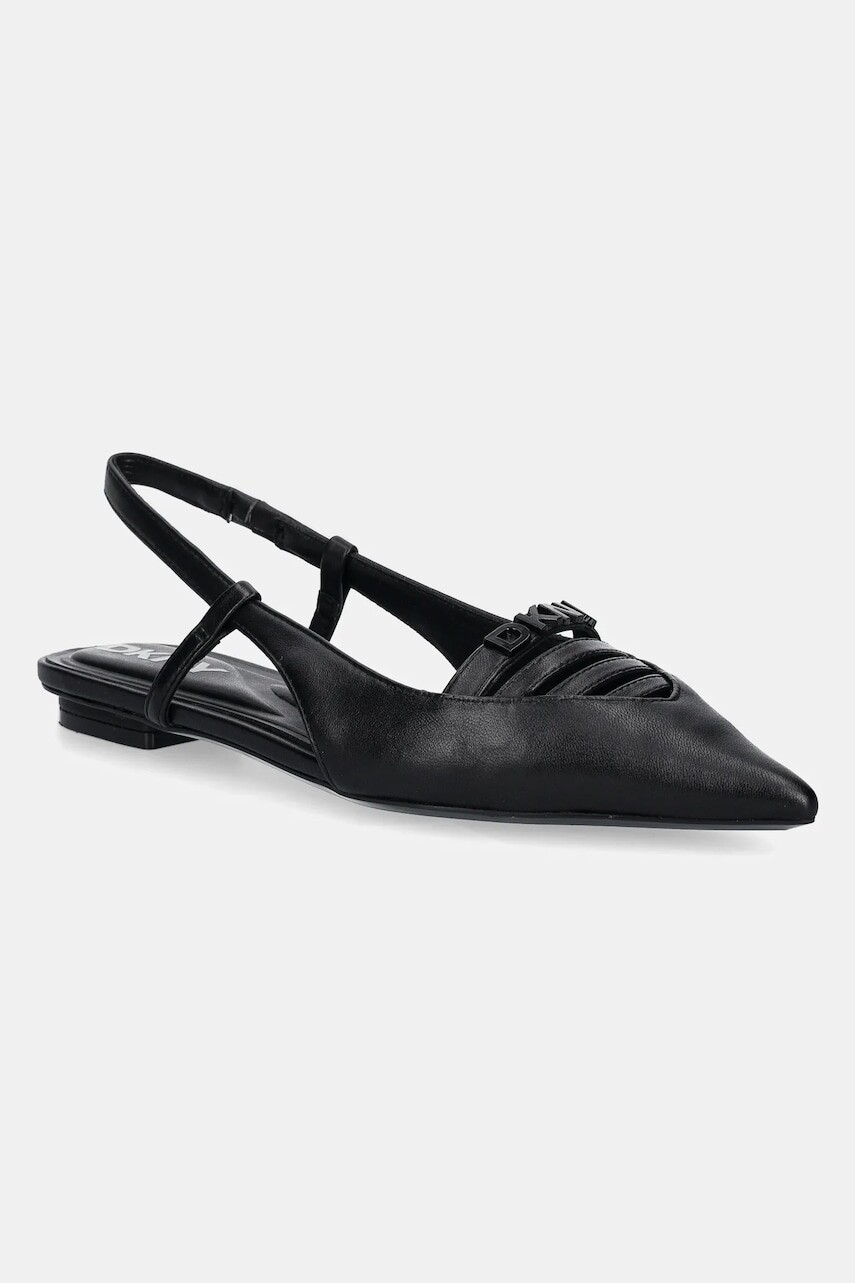 Kožené balerínky Dkny Mikado čierna farba, s otvorenou pätou, K1524221