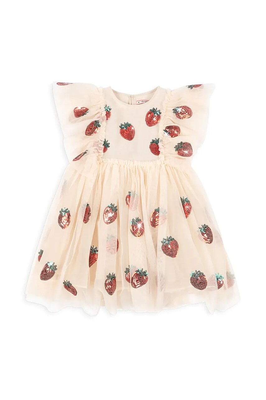 Dievčenské šaty Konges Sløjd YVONNE FRILL DRESS ružová farba, mini, áčkový strih, KS102288
