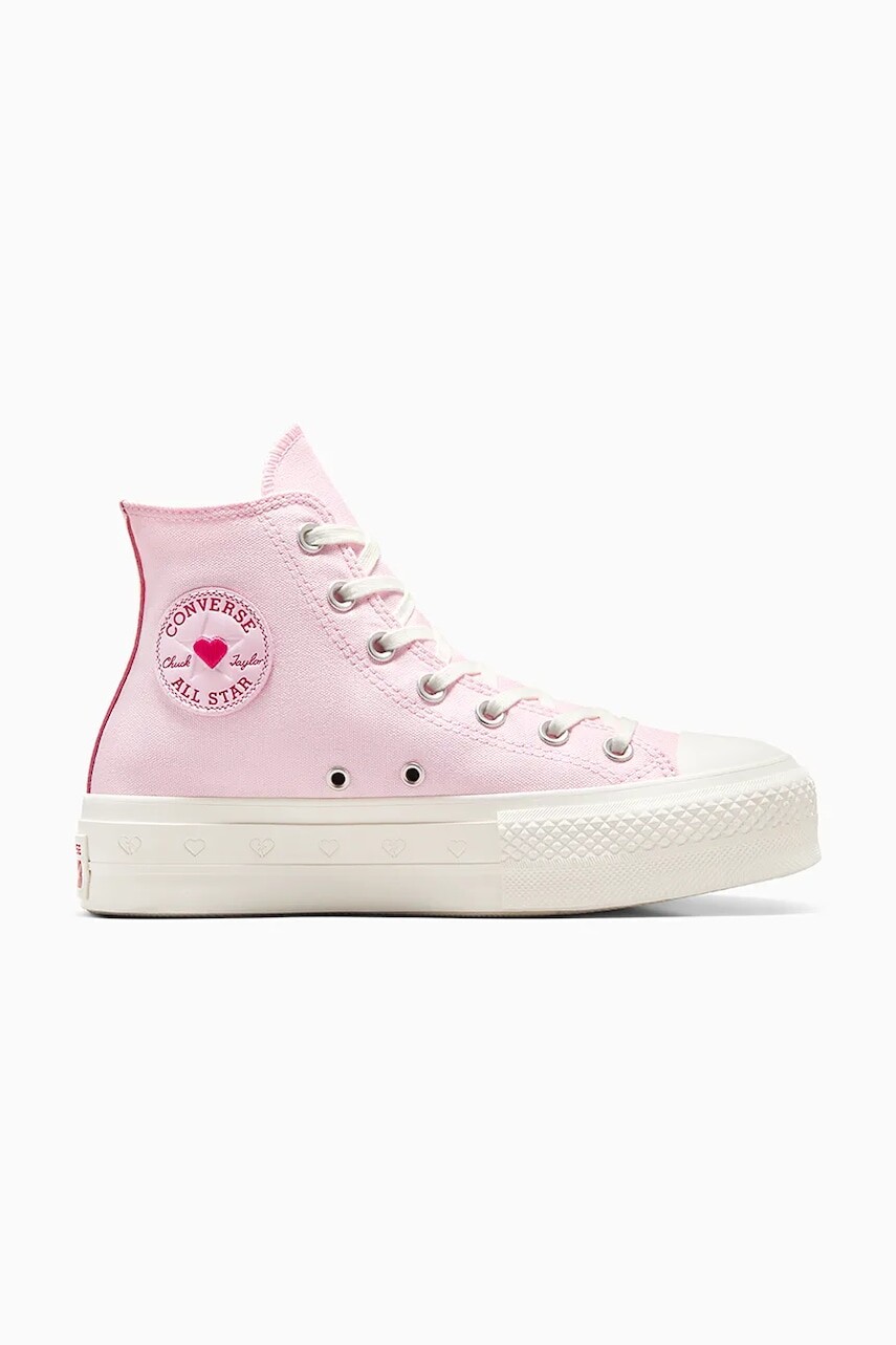 Tenisky Converse Chuck Taylor All Star Lift Valentine's Day ružová farba, A13652C