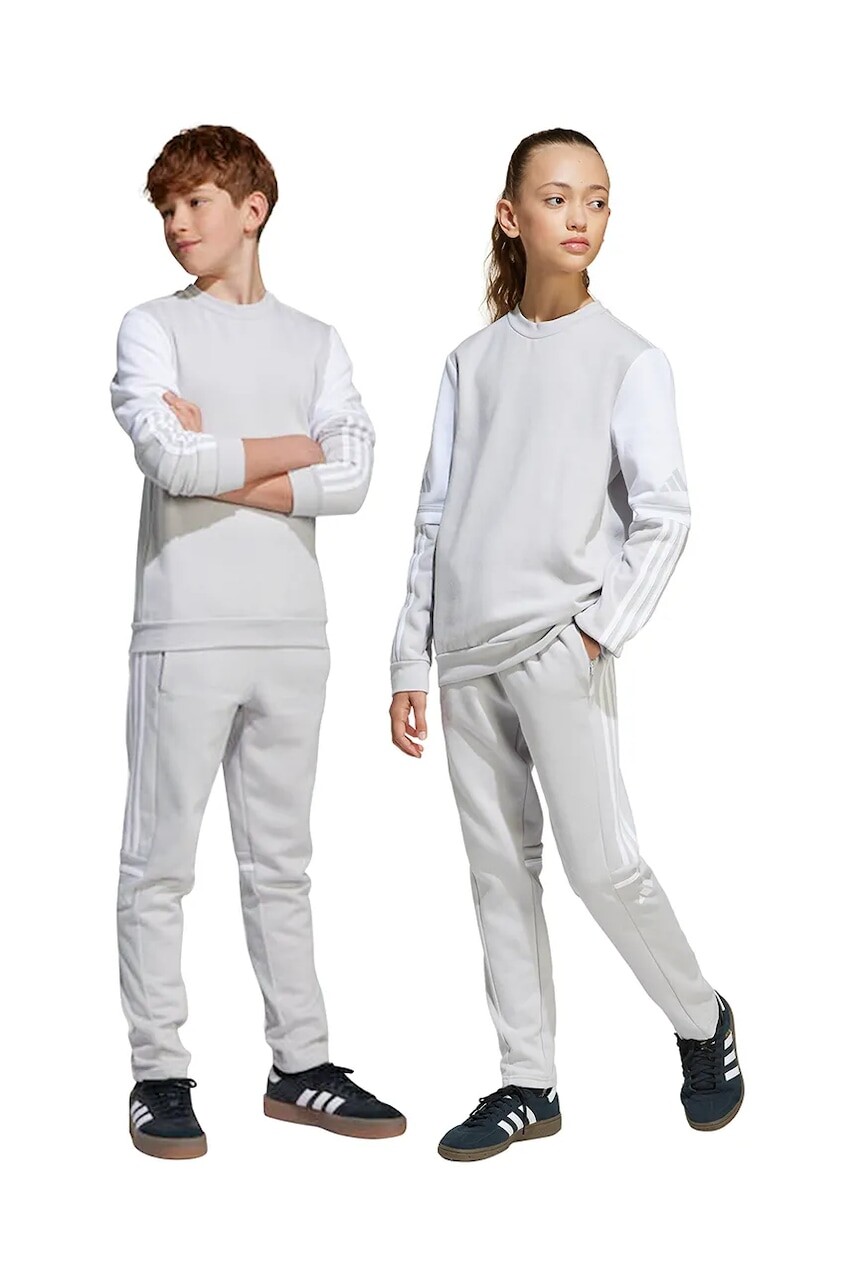 Detské tepláky adidas Performance šedá farba, vzorované, JD4823