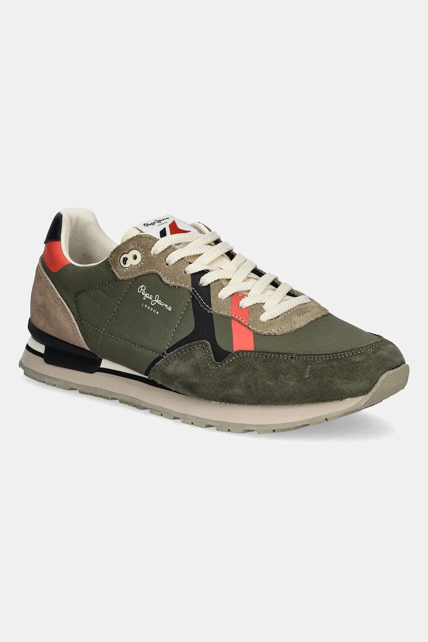 Tenisky Pepe Jeans BRIT COVER M pánske, zelená farba, PMS40029