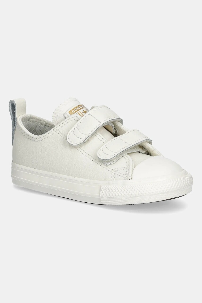Detské kožené tenisky Converse Chuck Taylor All Star 2V biela farba, A13793C