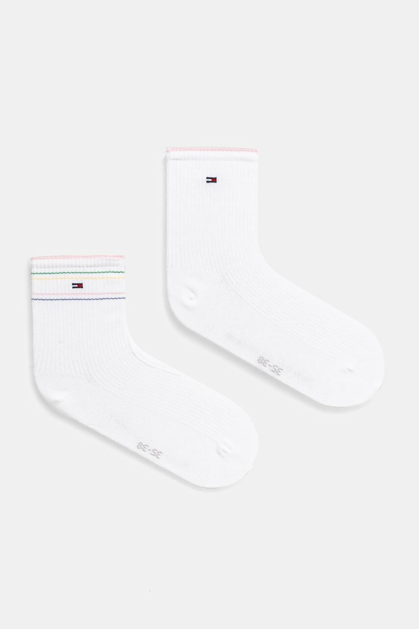 Ponožky Tommy Hilfiger 2-pak dámske, biela farba, 701232614