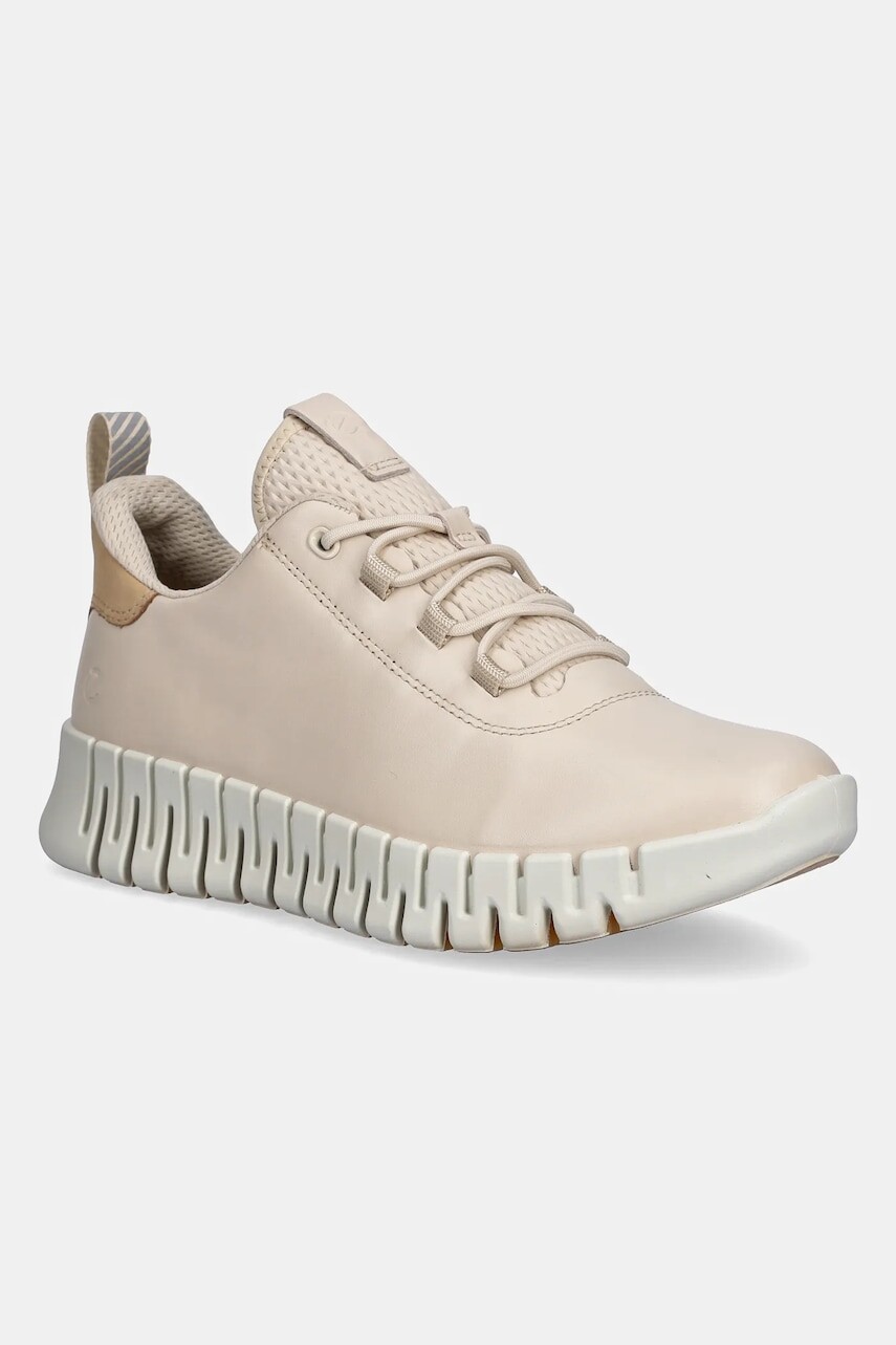 Kožené tenisky Ecco Gruuv Sneaker Lea dámske, béžová farba, 218203-60720