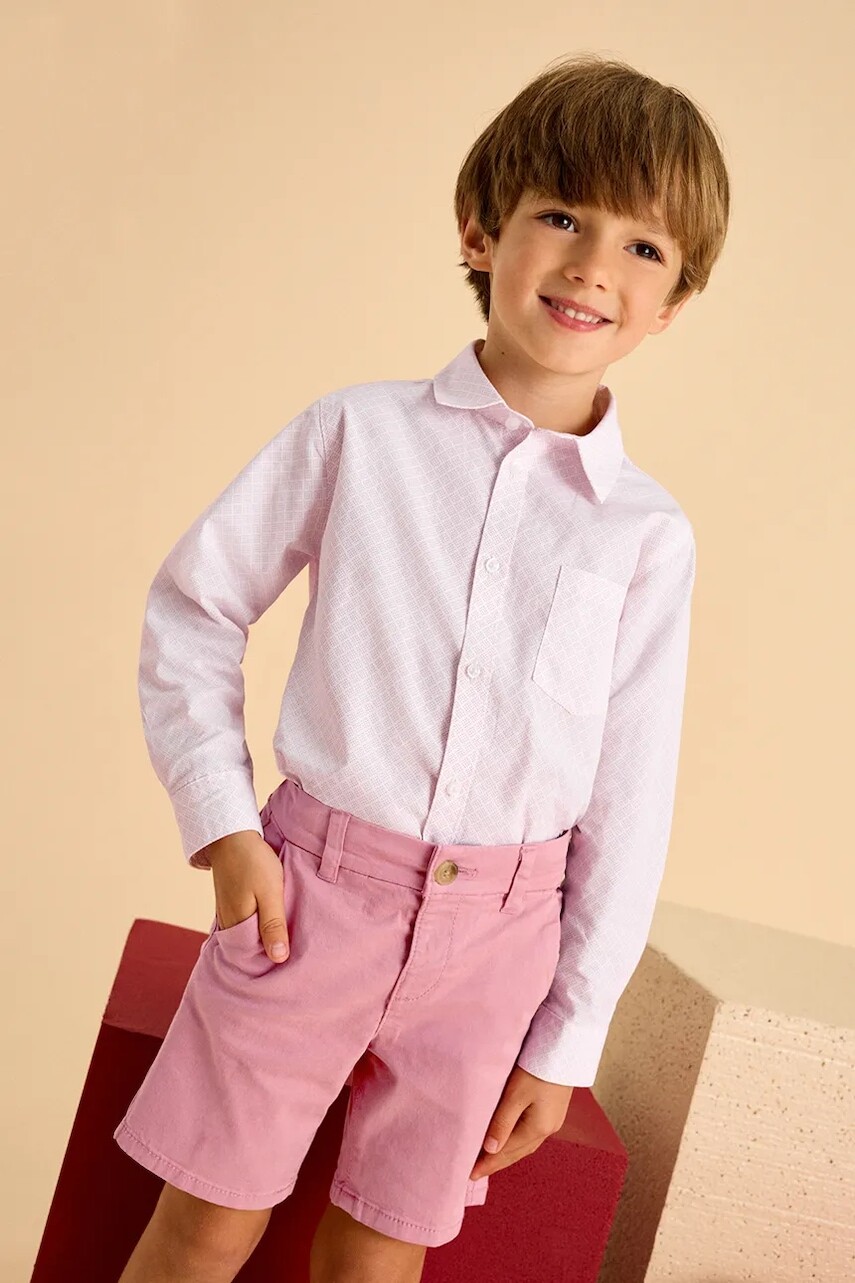 Detská bavlnená košeľa Mayoral červená farba, 3117