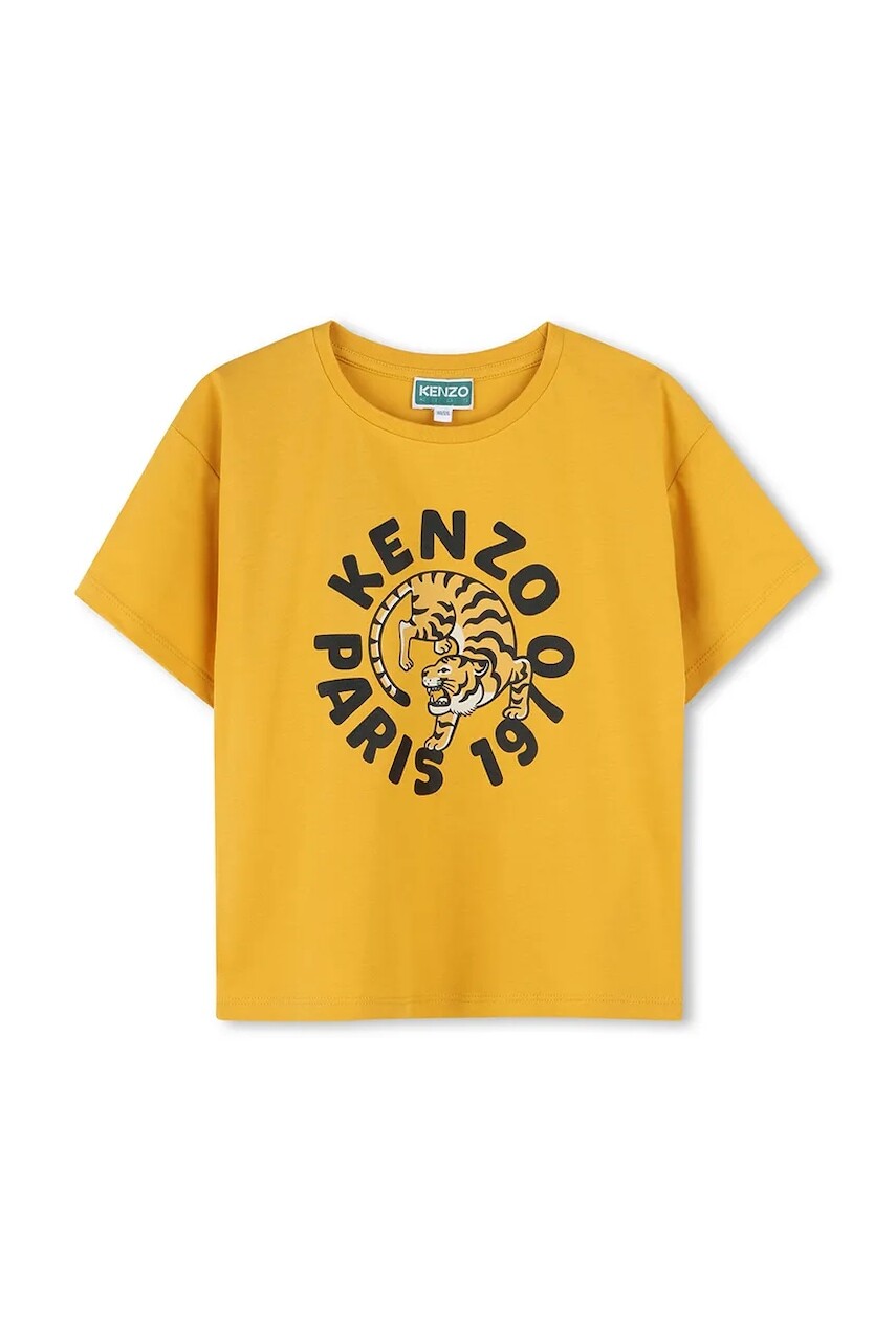Detské bavlnené tričko Kenzo Kids žltá farba, K60916