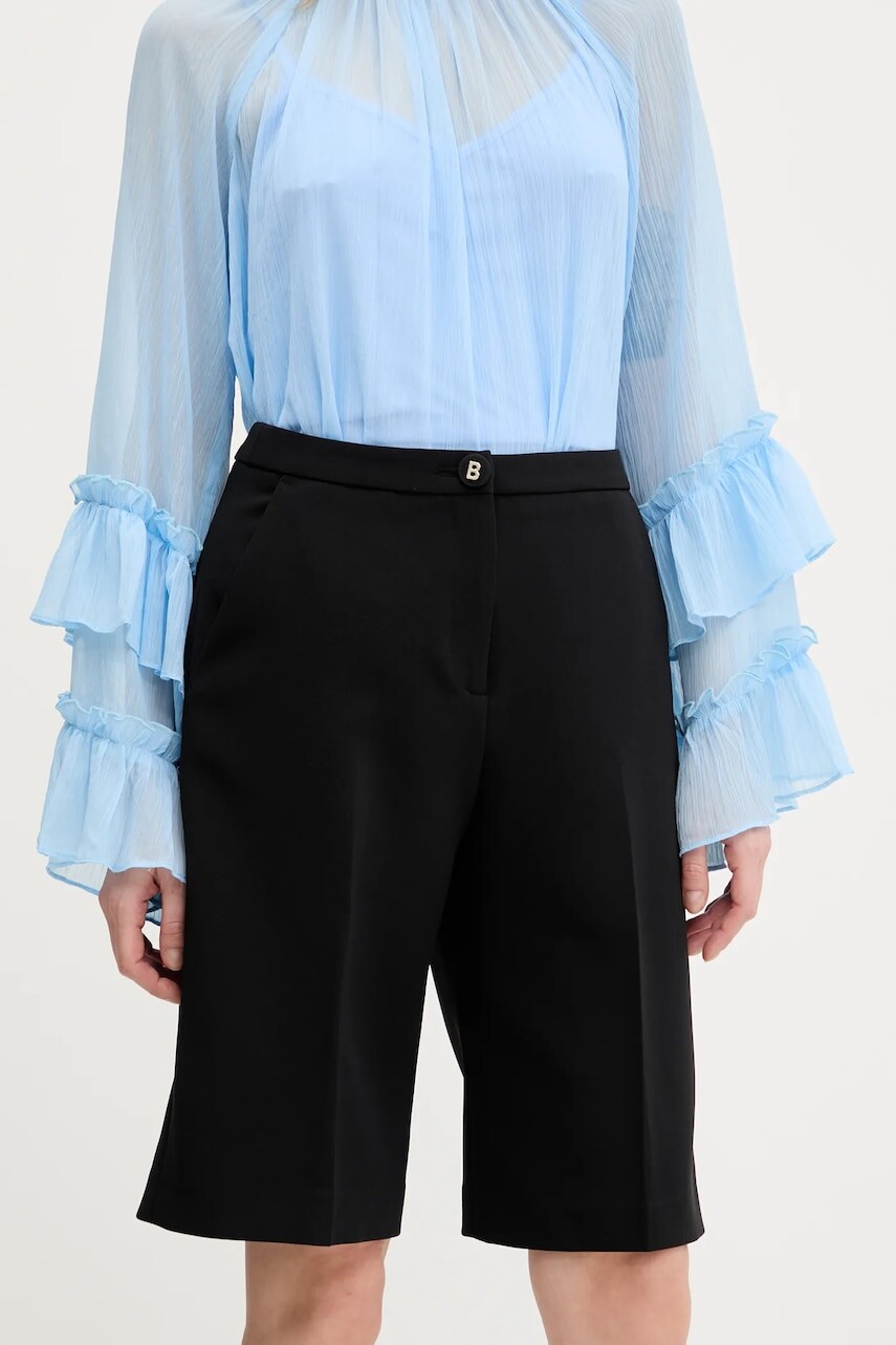 Šortky Blugirl Blumarine dámske, čierna farba, jednofarebné, vysoký pás, RA5156.T2968