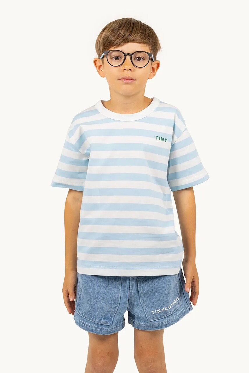 Detské bavlnené tričko Tinycottons STRIPES TEE vzorované, SS25-111