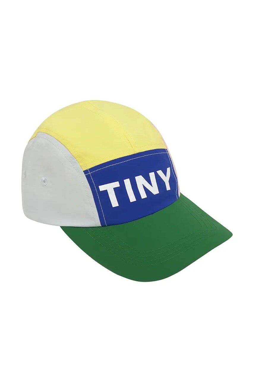 Detská baseballová čiapka Tinycottons COLOR BLOCK CAP zelená farba, s potlačou, SS25-423