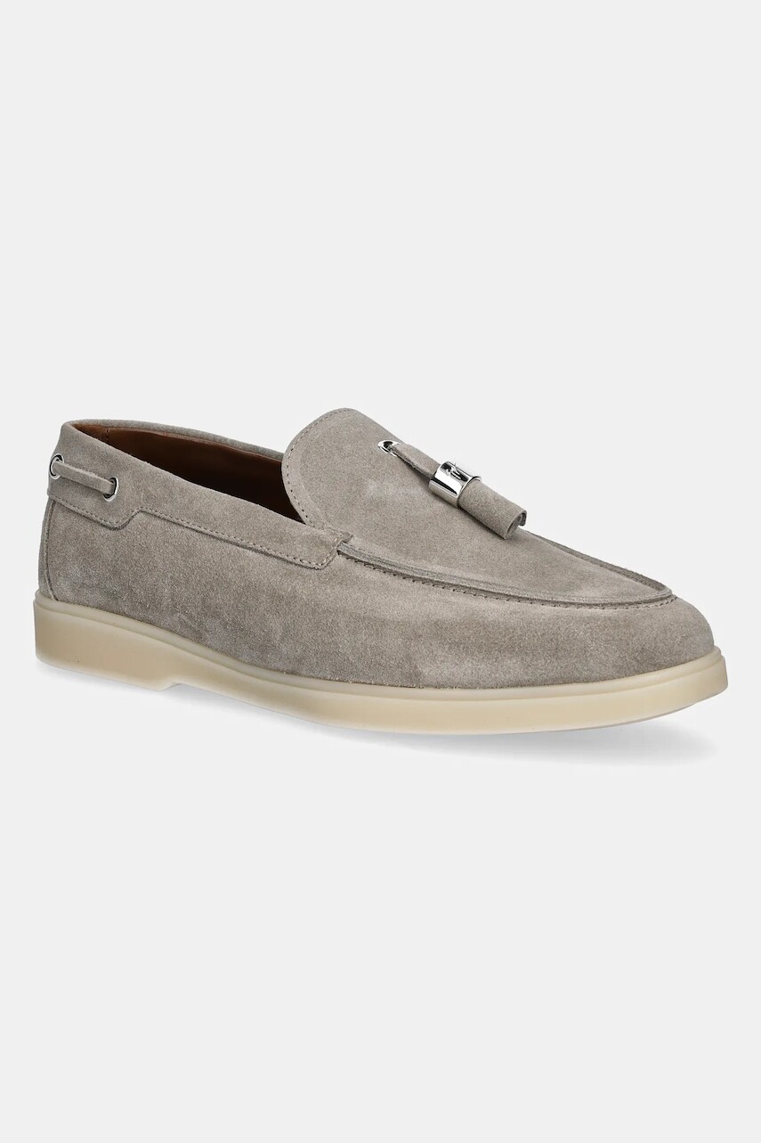 Semišové mokasíny Giuseppe Zanotti Avela dámske, béžová farba, na plochom podpätku, E460020.010