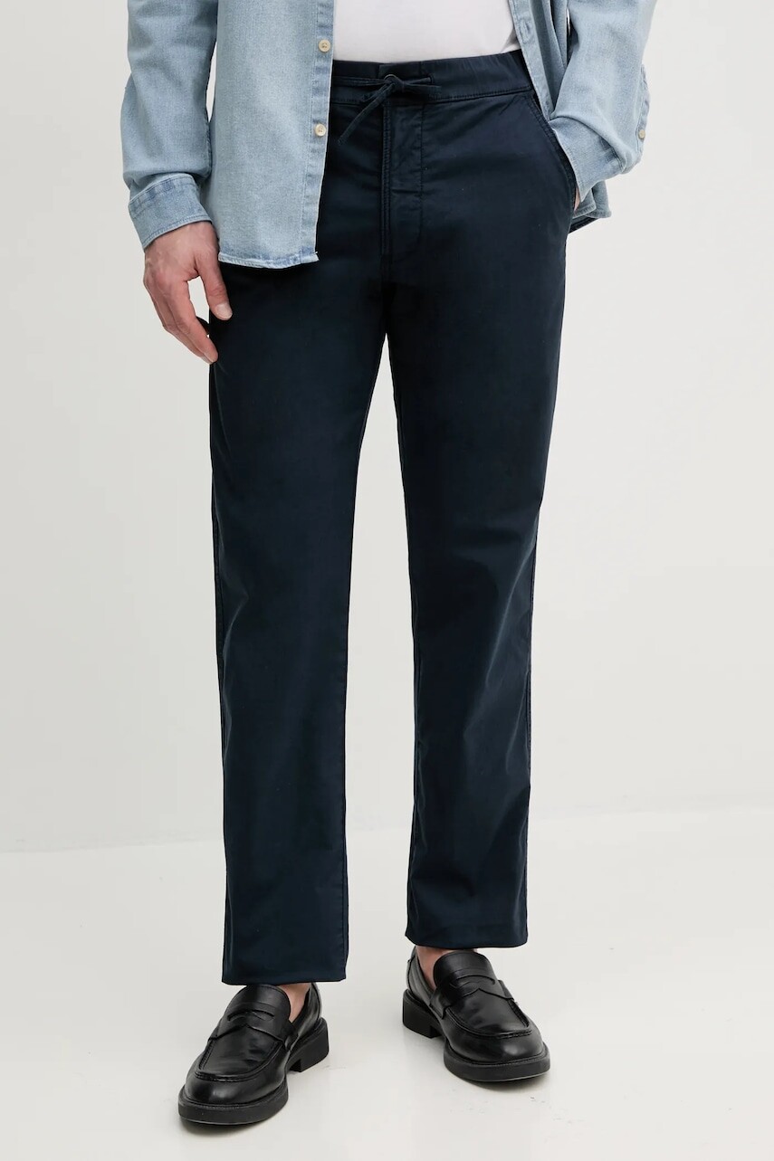 Nohavice Pepe Jeans PULL ON COMFORT CHINO pánske, tmavomodrá farba, rovné, PM211866